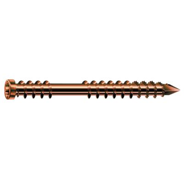 Vis terrasse filetage fixation tête cylindrique inox A2 antique 5x60mm