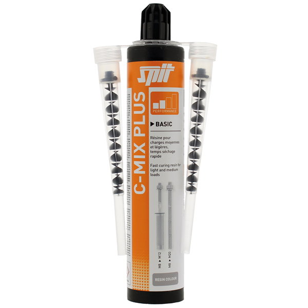 Cartouche scellement chimique C MIX Plus Spit gris 380 ml + 2 buses