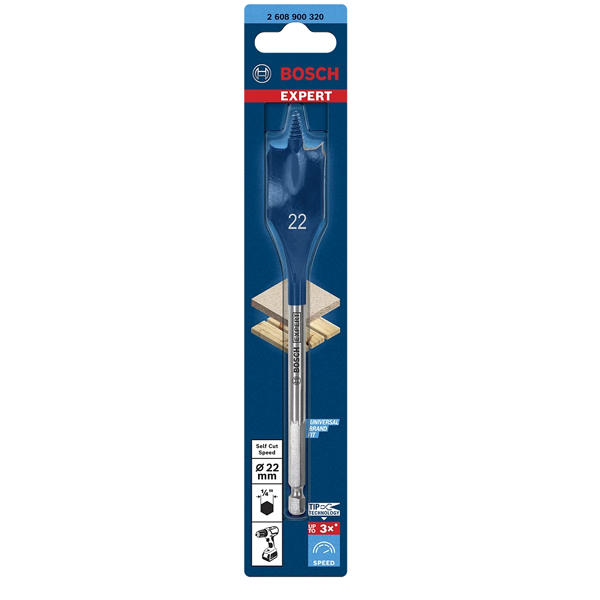 Mèche à bois plate Expert Selfcut Speed Bosch - 22 x 152 mm