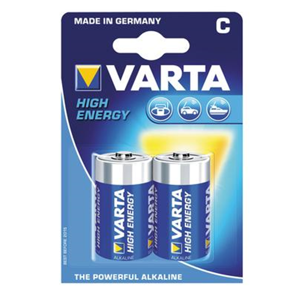 Pile High Energy LR14 format C - pour appareils énergivores - Blister de 2 piles Varta 4914121412