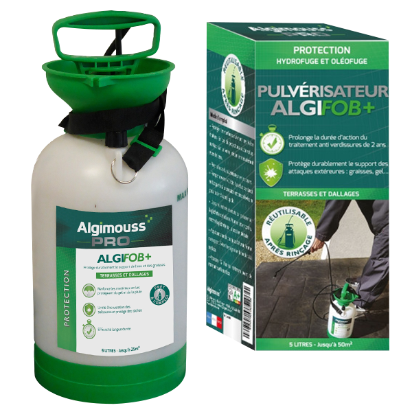 Pulvérisateur Algimouss avec imperméabilisant Algifob+ dallage - 5L