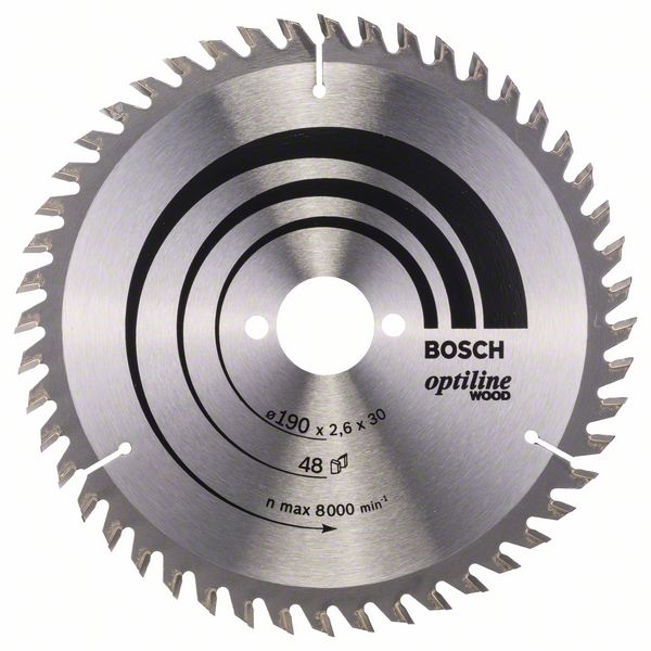Lame scie circulaire Bosch Optiline Wood 190 x 30 x 2,6 mm 48 dents