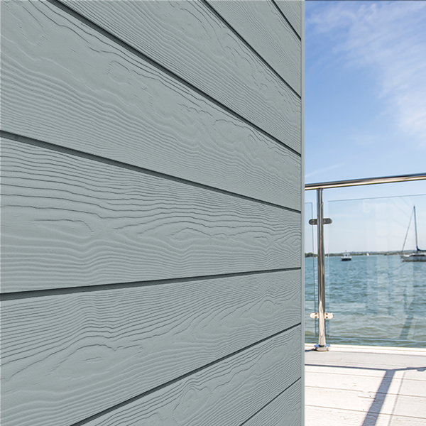 Lame de bardage en fibres-ciment Cedral Click finition relief Bleu ciel C10