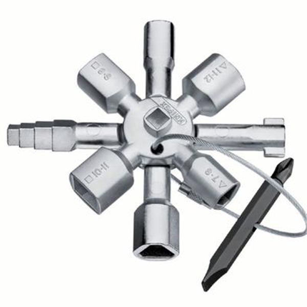 Clé universelle Knipex TwinKey armoires systèmes fermeture standard