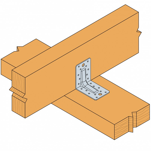 Équerre renforcée E2/2.5/7090 Simpson Strong-Tie - 90 x 90 mm - largeur 65 mm - ép. 2.5 mm