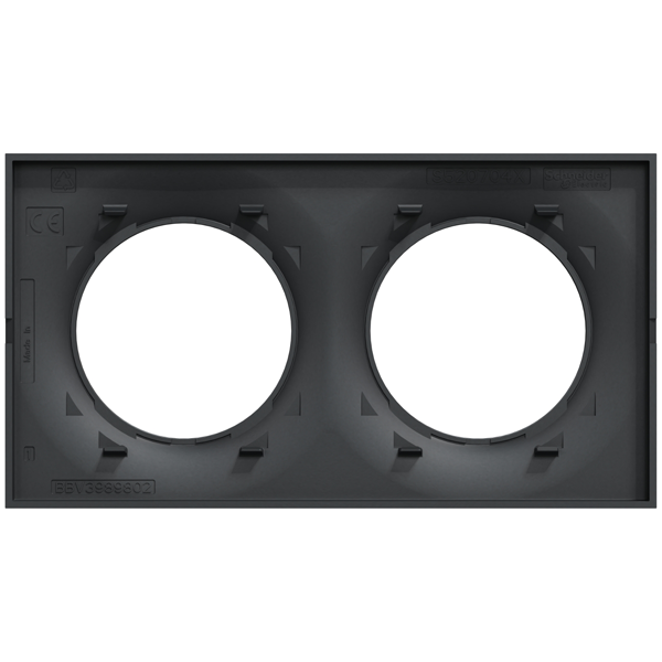 Plaque de finition double Schneider Odace Styl - gris anthracite