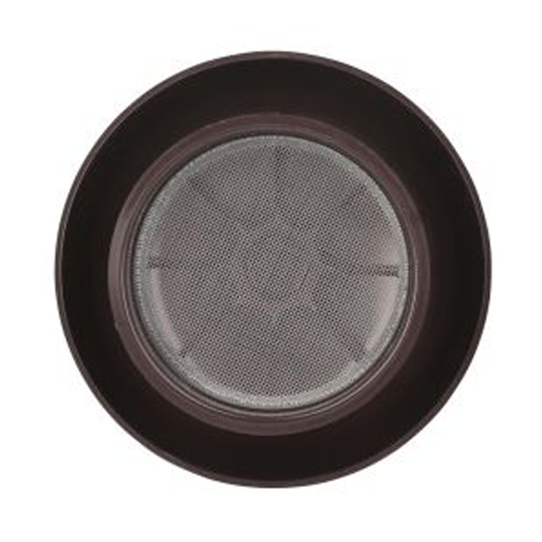 Chapeau de ventilation rond Nicoll - Diamètre 204 mm - Sortie 125 mm - Avec moustiquaire - PVC anti-UV - Marron