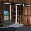 Porte à déplacement latéral sur fer plat