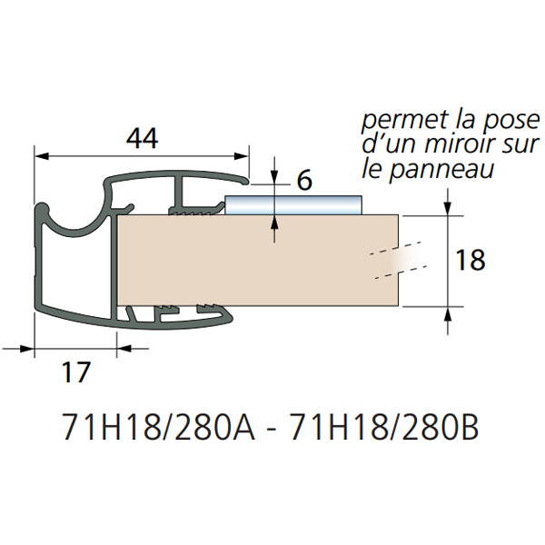 Poignée Mantion Picostar 18 - alu anodisé - 280 cm  - lot de 2