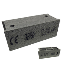 Bloc béton creux retourné 500x200x200 mm - B40 OBRA - 3 parois, 6 trous
