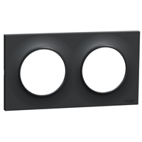 Plaque de finition double Schneider Odace Styl - gris anthracite