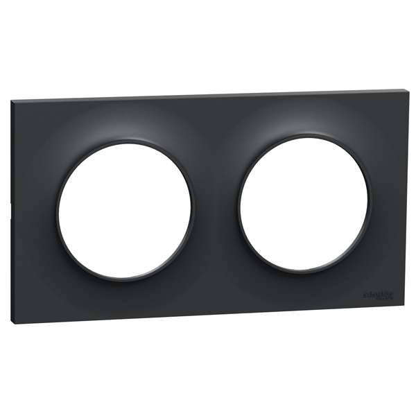 Plaque de finition double Schneider Odace Styl - gris anthracite
