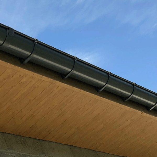 Gouttière demi-ronde Lindab en acier Gris anthracite RAL 7016 - développé 250 MM - 4 M