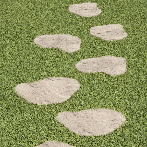 Pas japonais Sentier en béton beige - 48 x 36 cm - Ép. 3,5 cm