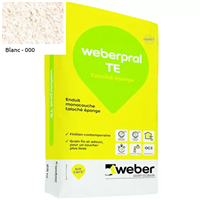 Enduit monocouche taloché éponge Weberpral TE 000 Blanc - 25 kg