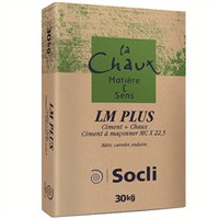 Liant à maçonner à la chaux hydraulique naturelle LM PLUS - Sac de 30 KG