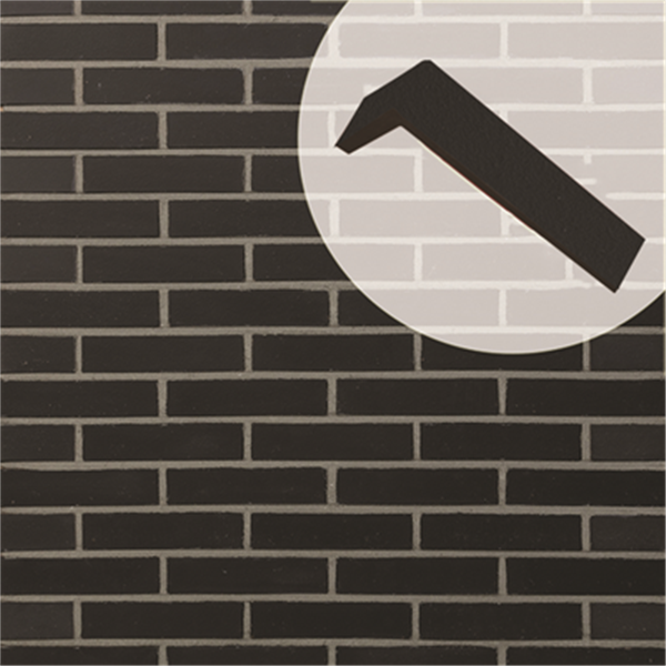 Plaquette d'angle de parement mural lisse Terreal Noir engobé - 22 CM x 10,5 CM x 14 / 50 MM