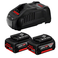 Pack 2 batteries + 1 chargeur batterie 18 volts 2 x 5.0 Ah(1600A002B8J) Bosch 1600A00B8J