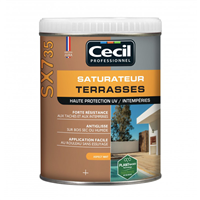 Saturateur pour terrasse bois - SX735 Cécil - Cèdre gris aspect mat - 1 litre