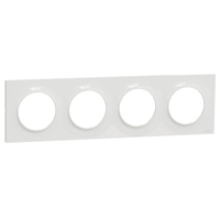 Plaque de finition quadruple Schneider Odace Styl - blanc brillant