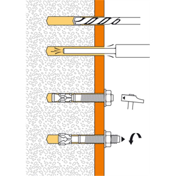 Goujon d'ancrage FIX Z inox A4 pour béton fissuré et non fissuré M10 x 130/70 mm - boîte de 25