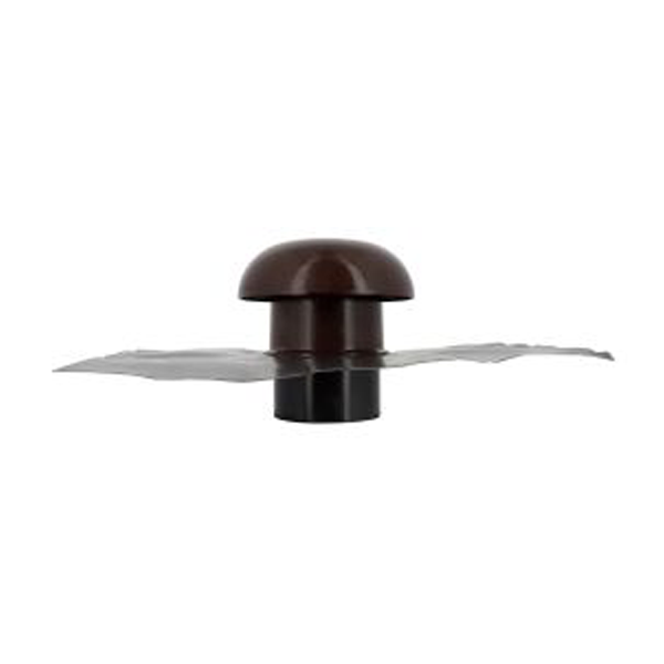 Chapeau de ventilation avec collerette d'étanchéité - diamètre 100 mm - marron