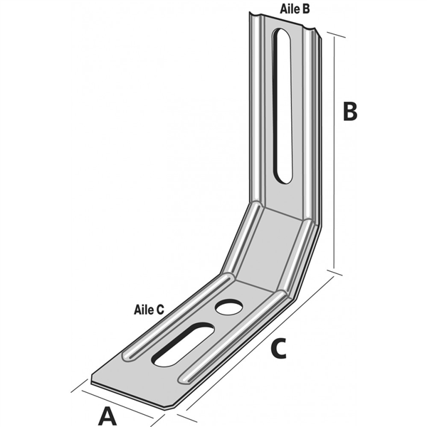 Équerre nervurée à pan coupé 30x115x81 mm Simpson Strong-Tie ENPC115/1,5