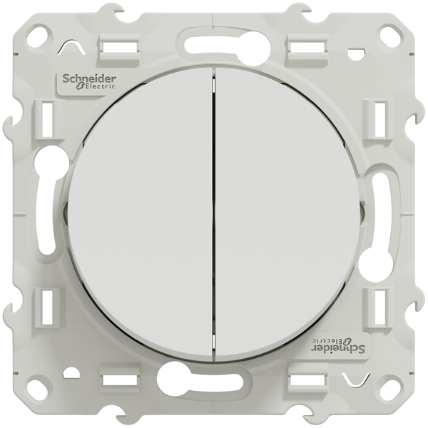 Interrupteur double va-et-vient Schneider Odace - blanc - 10 A - 250 V