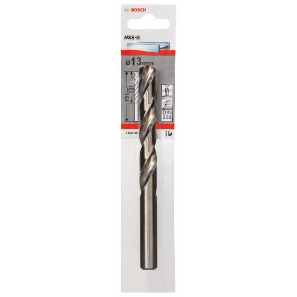 Foret à métaux rectifié Bosch HSS-G DIN 338 13 mm longueur utile 101 mm