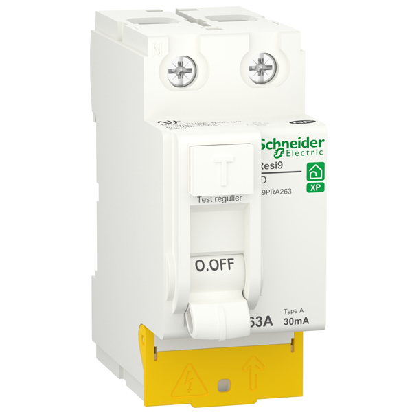Interrupteur différentiel Schneider Resi9 - type A - 2P - 63 A - 30 mA