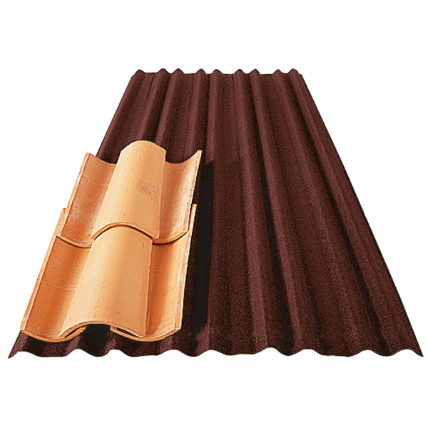 Plaque de sous-toiture pour tuiles canal - Flexoutuile profil T235 - Rouge - 2 M x 1,05 M