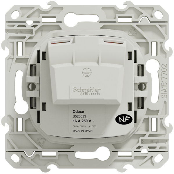 Prise de courant 2P Schneider Odace - blanc - 16 A - 250 V