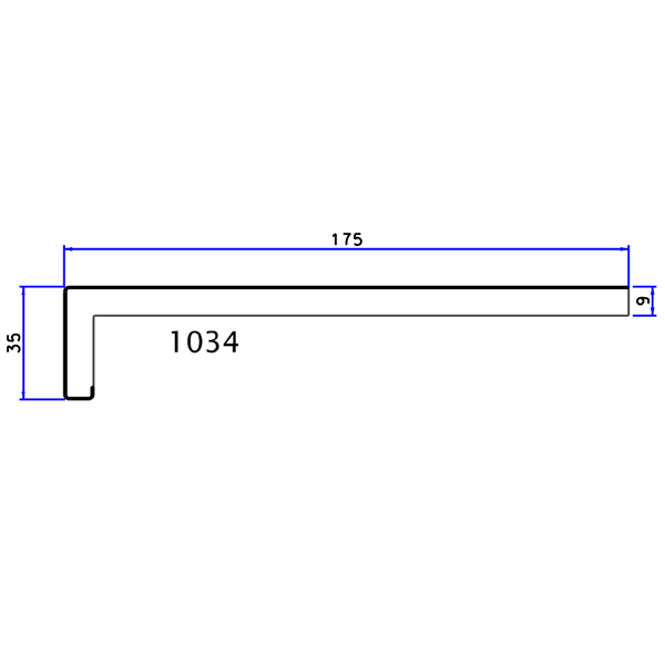 Planche de rive en équerre - PVC blanc - 175,00 MM x 6,00 M