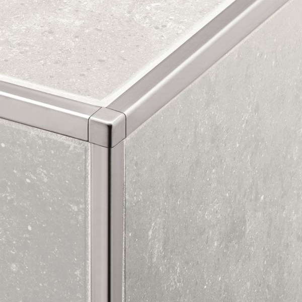 Profilé pour angles sortants de carrelage Quadec- Acier brossé- H = 10 MM x 3 M