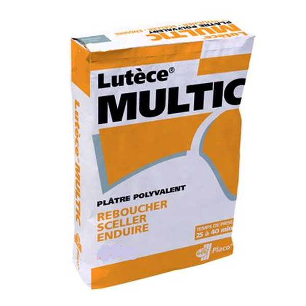 Plâtre pour rebouchage scellement et enduisage - Lutèce Multic - prise lente - sac de 25 kg