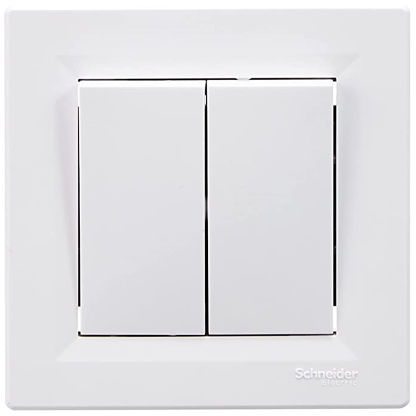 Double va-et-vient Schneider Asfora complet - blanc - 10 A - 230 V