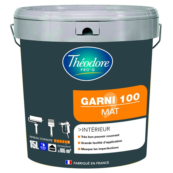 Peinture intérieure garnissante Garni 100 Théodore Pro'G Blanc Mat 15L