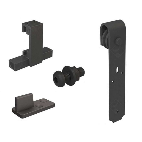 Système coulissant droit fer ROCDESIGN TYPE C porte bois Mantion RD-C-B