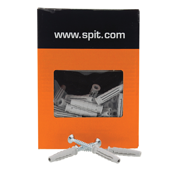 Cheville nylon Pro6 Spit vis matériaux pleins et creux 10 x 50 mm x25