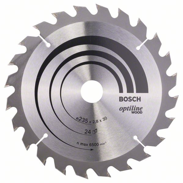 Lame scie circulaire Bosch Optiline Wood bois 235x30 mm 24 dents