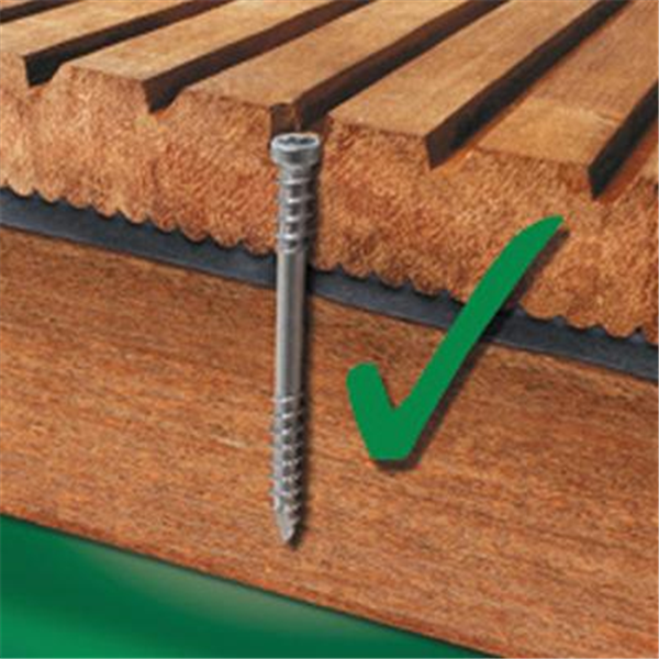 Vis de terrasse filetage de fixation tête cylindrique en inox A2 5x60mm
