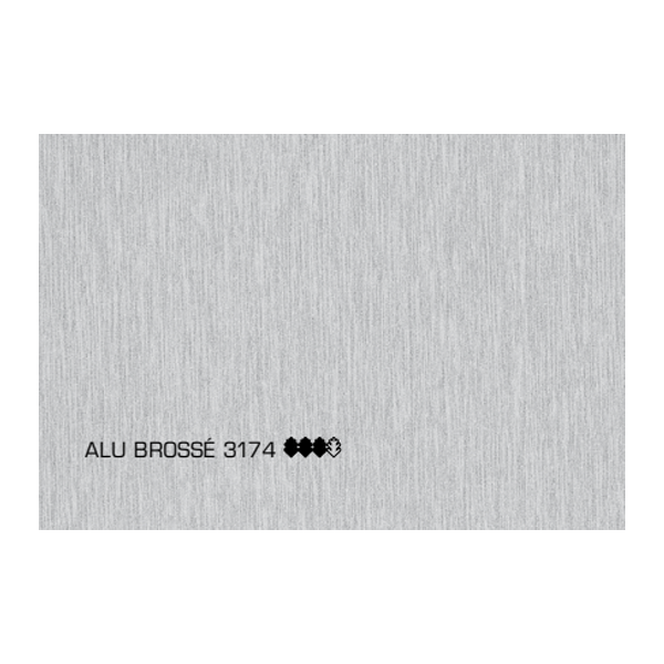 Parement cloison décoratif sur plaque de plâtre Alu brossé - Eko Coramine BF13 - 2,50 M x 1,20 M