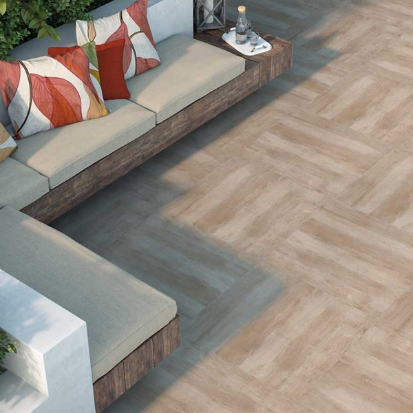 Carrelage extérieur effet béton Soho Grip - 60,4 CM x 60,4 CM - ép. 20 MM - Deck Natural