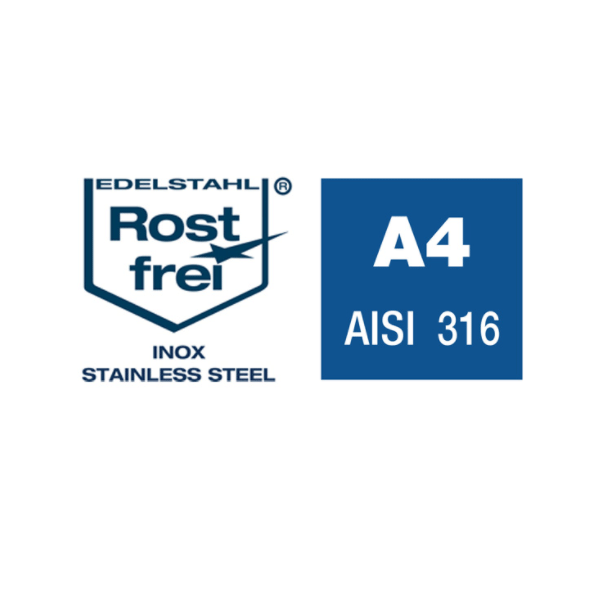 Vis terrasse - filetage de fixation tête cylindrique en inox A4 - 6x60mm