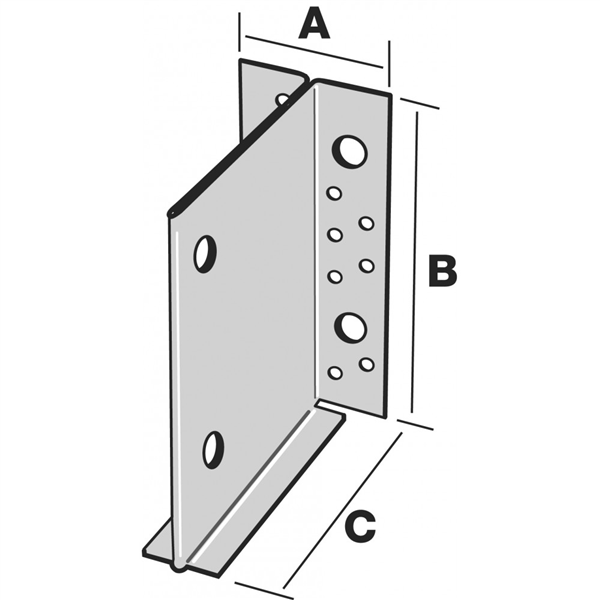 Etrier à âme intérieure ETNM - largeur 80 mm - hauteur 230 mm - profondeur 130 mm - épaisseur 2 mm