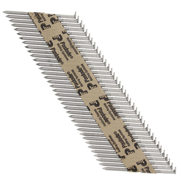 Clou cranté 34° inox A2 en bande Paslode avec gaz pour IM90i - 2,8x63 mm