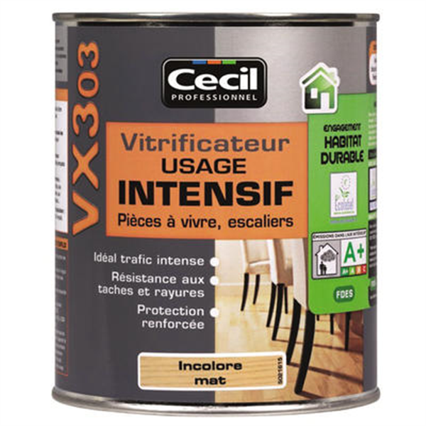 Vitrificateur parquet VX303 Cecil usage intensif Mat incolore 2,5L