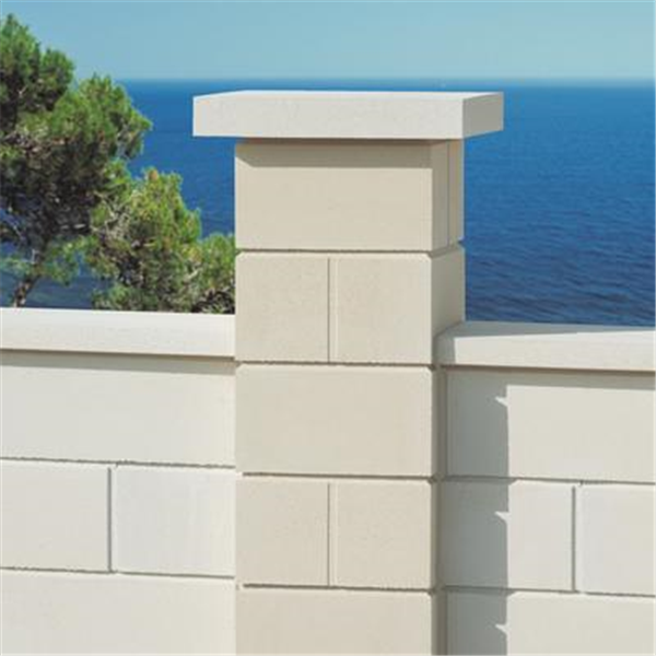 Élément de pilier en béton Lisse PIL30 - Blanc - 30 CM x 30,00 CM x 17,00 CM