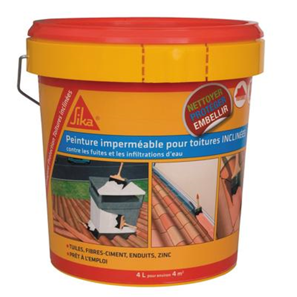 Peinture imperméable toiture inclinée Sikagard terre cuite 4 l 460507