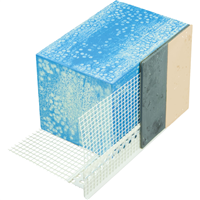 Profilé goutte d’eau en PVC entoilé systèmes ITE PARISO Parex IPGE finitions minces - L. 2,5 ml - repère 5 mm